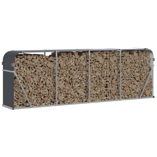 vidaXL Ξυλοθήκη Ανθρακί 300x45x100εκ. από Γαλβανισμένο Ατσάλι