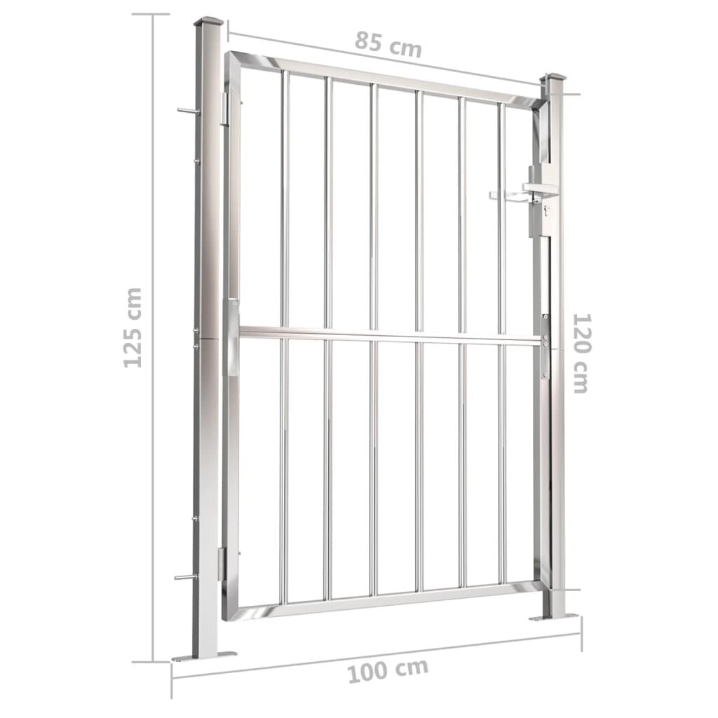 vidaXL Πόρτα Περίφραξης Κήπου 100 x 125 εκ. από Ανοξείδωτο Ατσάλι