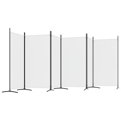 vidaXL Διαχωριστικό Δωματίου με 6 Πάνελ Λευκό 520 x 180 εκ. από Ύφασμα