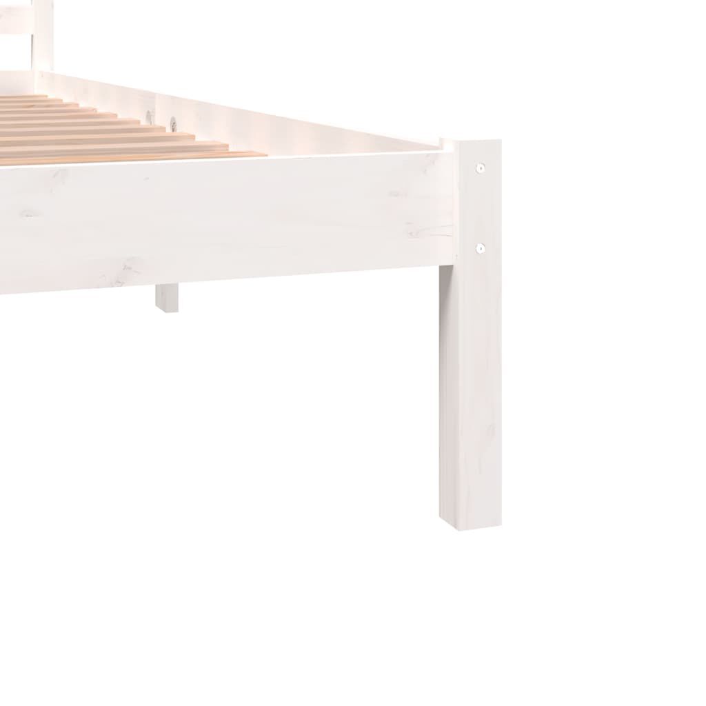 vidaXL Πλαίσιο Κρεβατιού Λευκό 180x200εκ. Μασίφ Ξύλο Πεύκου Super King
