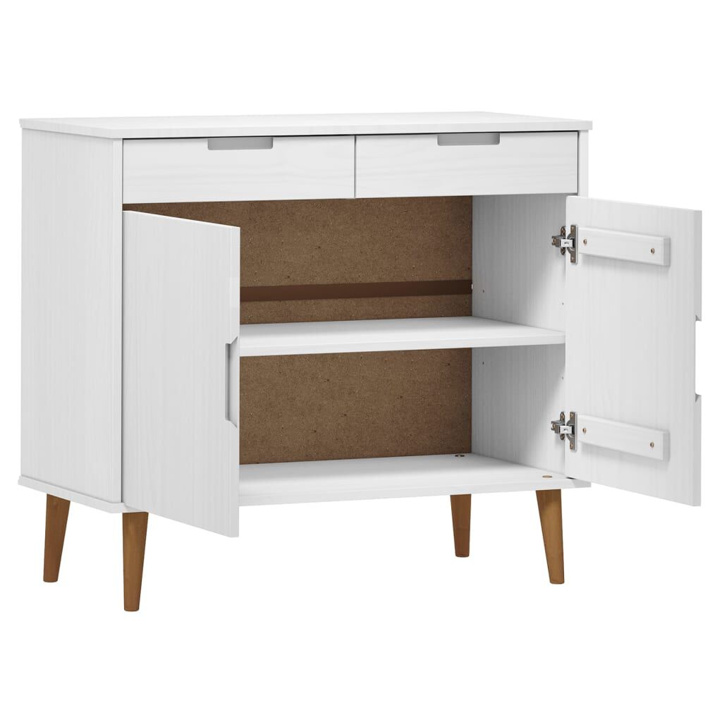vidaXL Ντουλάπι MOLDE Λευκό 90x40x80 εκ. από Μασίφ Ξύλο Πεύκου
