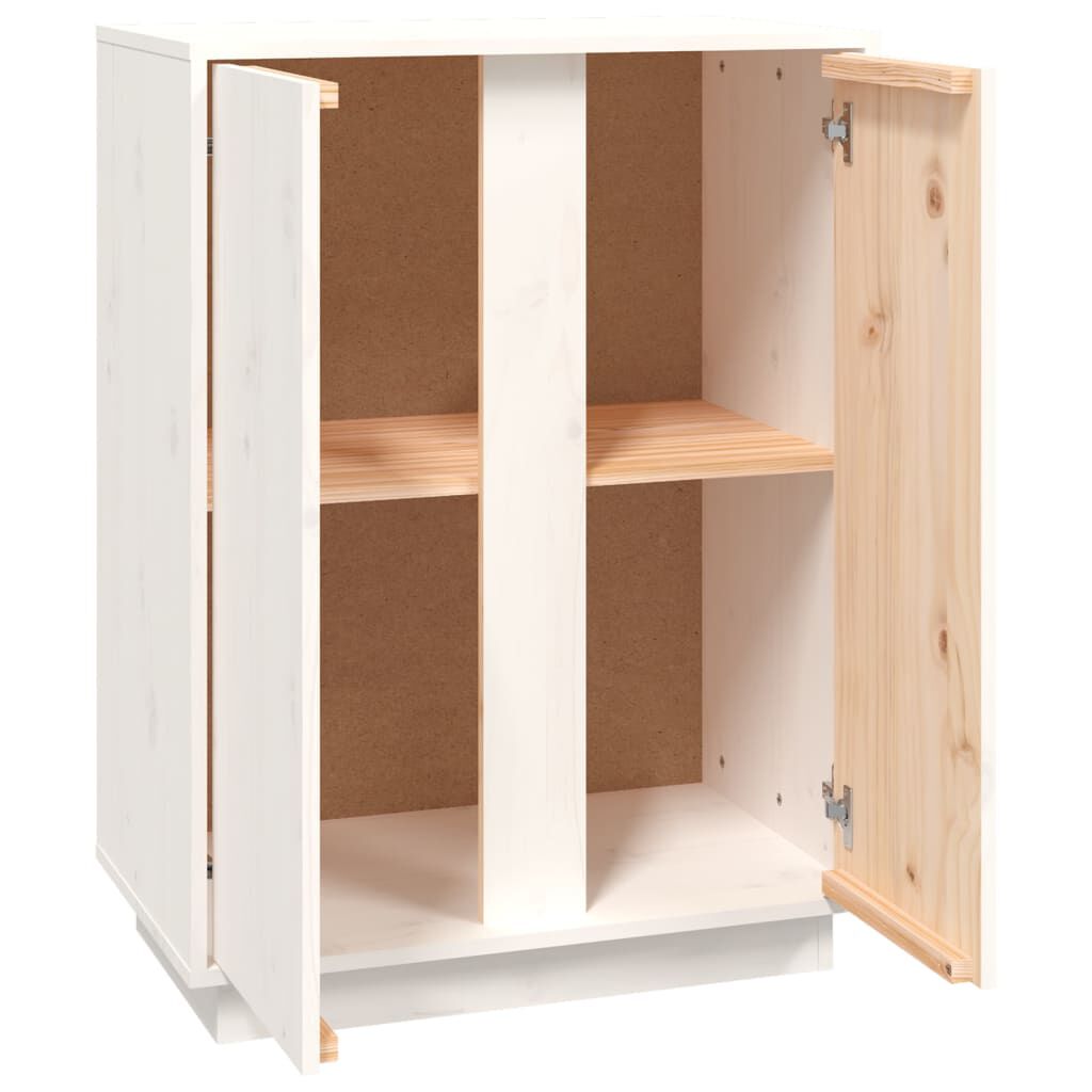 vidaXL Συρταριέρα Λευκή 60x35x80 εκ. από Μασίφ Ξύλο Πεύκου