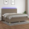 vidaXL &Kappa;&rho;&epsilon;&beta;ά&tau;&iota; Boxspring &mu;&epsilon; &Sigma;&tau;&rho;ώ&mu;&alpha; & LED Taupe 200x200 &epsilon;&kappa;. &Upsilon;&phi;&alpha;&sigma;&mu;ά&tau;&iota;&nu;&omicron;