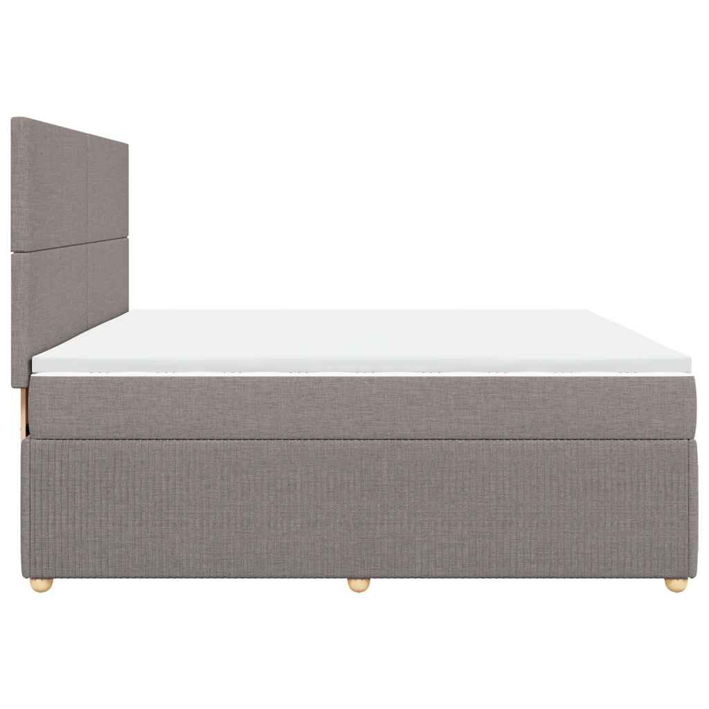 vidaXL Κρεβάτι Boxspring με Στρώμα Taupe 200x200 εκ. Υφασμάτινο