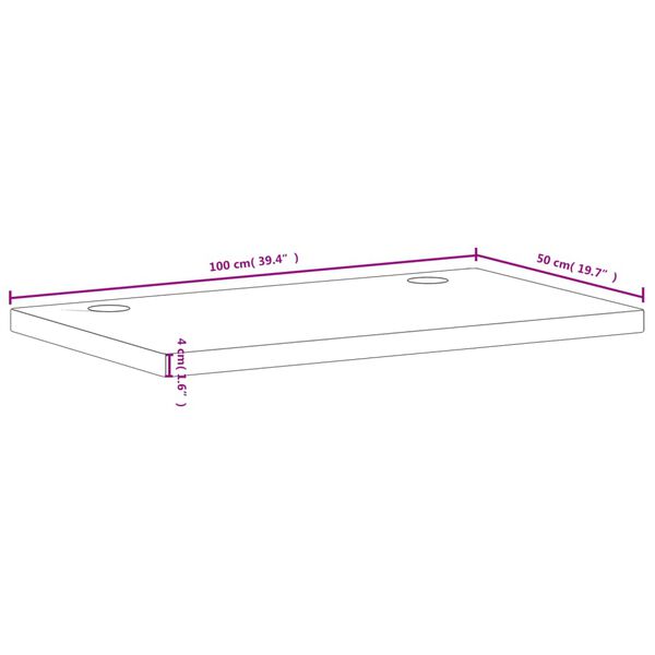 vidaXL Επιφάνεια Γραφείου 100x50x4 εκ. από Μασίφ Ξύλο Οξιάς