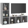 vidaXL Έπιπλα Τηλεόρασης 2 τεμ. Γκρι Σκυρ. 107x35x37 εκ. Μοριοσανίδα