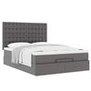 vidaXL Οθωμανικό κρεβάτι με στρώμα Γκρι 140x200cm Faux Leather
