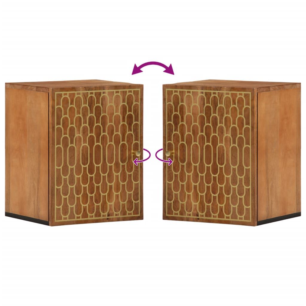 vidaXL Ντουλάπι Μπάνιου Επιτοίχιο 38x33x48 εκ. από Μασίφ Ξύλο Μάνγκο