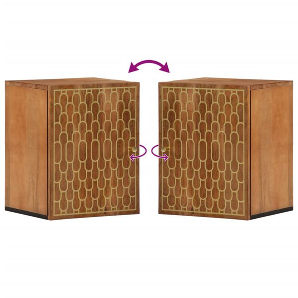 vidaXL Ντουλάπι Μπάνιου Επιτοίχιο 38x33x48 εκ. από Μασίφ Ξύλο Μάνγκο