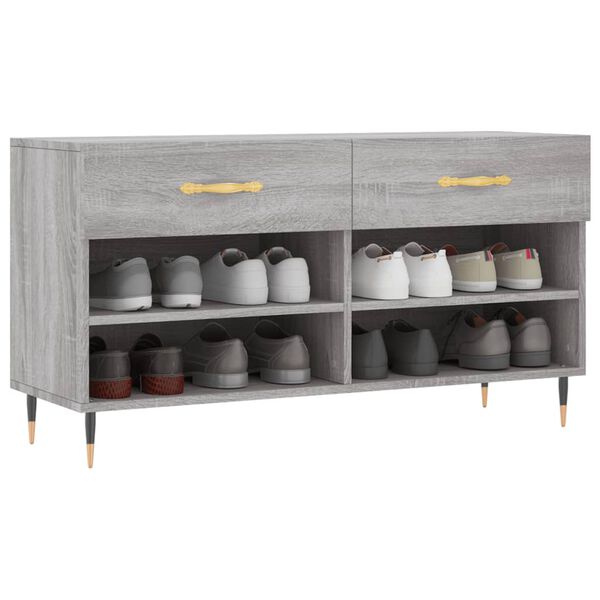 vidaXL Παπουτσοθήκη Γκρι Sonoma 102x35x55 εκ. από Επεξεργασμένο Ξύλο