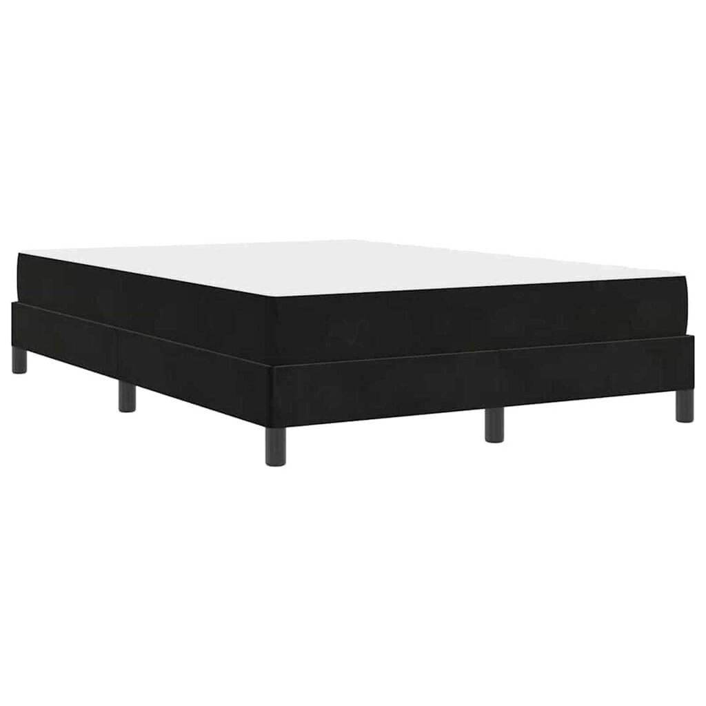vidaXL Κρεβάτι box spring με στρώμα Μαύρο 160 x 200 cm Βελούδο