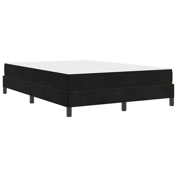 vidaXL Κρεβάτι box spring με στρώμα Μαύρο 160 x 200 cm Βελούδο