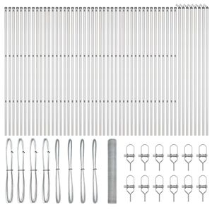 vidaXL Φράχτης με Στήλες. Ασημί 1.2 x 100 m Ατσάλι με επικάλυψη PVC