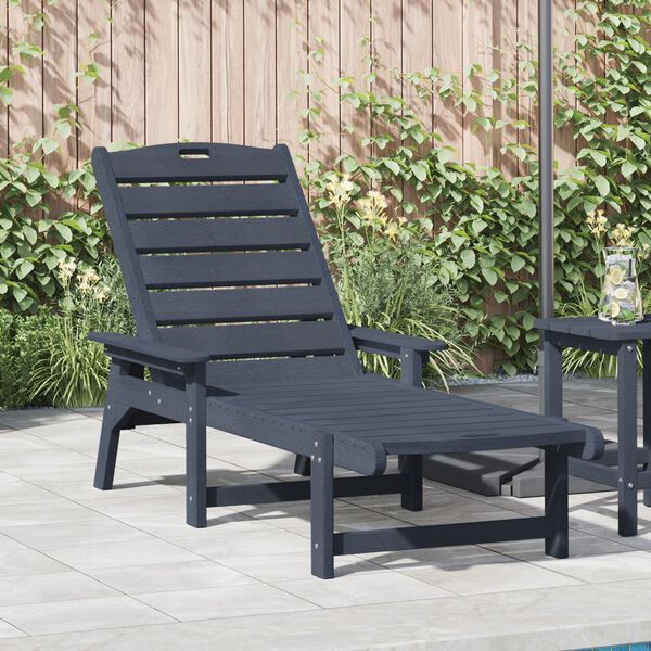 vidaXL Ξαπλώστρα με μαξιλάρι Ναυτικό μπλε 73.5 x 92 x 90εκ Πλαστικό