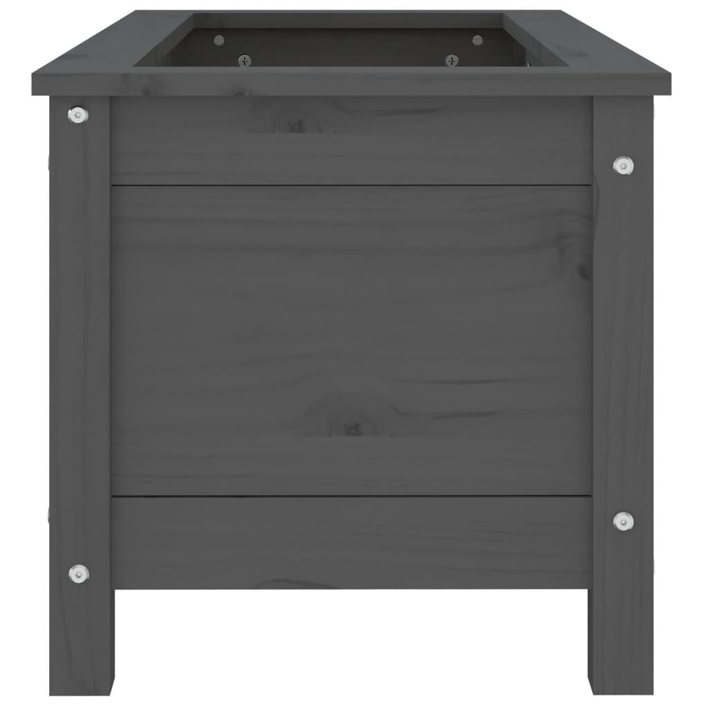 vidaXL Ζαρντινιέρα Γκρι 82,5 x 40 x 39 εκ. από Μασίφ Ξύλο Πεύκου