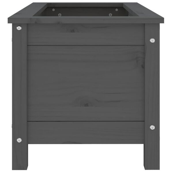 vidaXL Ζαρντινιέρα Γκρι 82,5 x 40 x 39 εκ. από Μασίφ Ξύλο Πεύκου