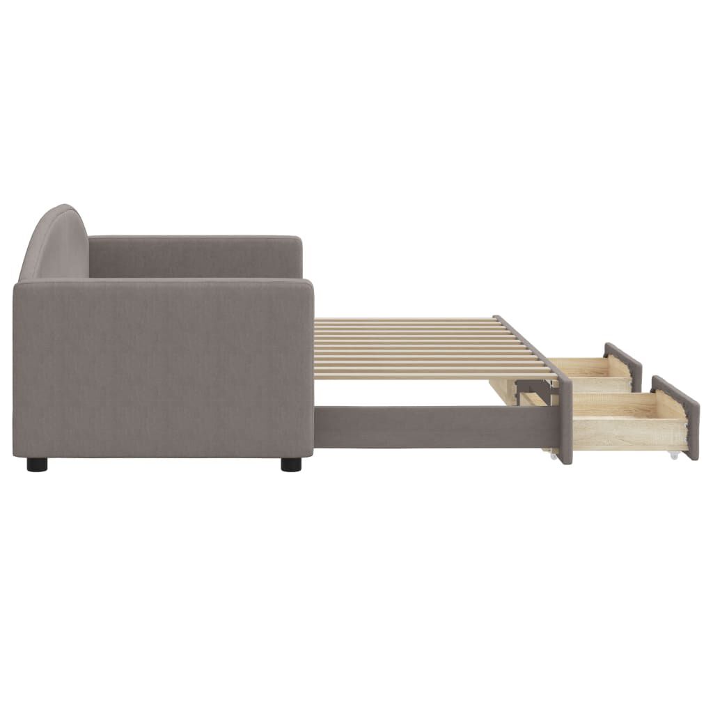 vidaXL Καναπές Κρεβάτι Συρόμενος Taupe 80x200 εκ. Υφασμάτινος Συρτάρια