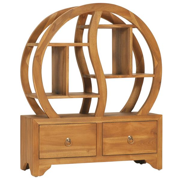 vidaXL Έπιπλο με Ραφιέρα Σχέδιο Γιν Γιανγκ 68x26x83 εκ Μασίφ Ξύλο Teak