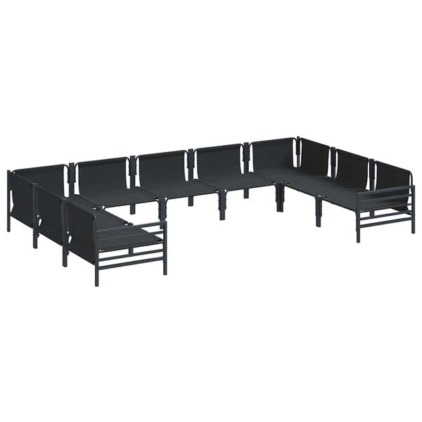 vidaXL Σετ Καναπέ Κήπου 9 pcs Ανθρακί Ατσάλι