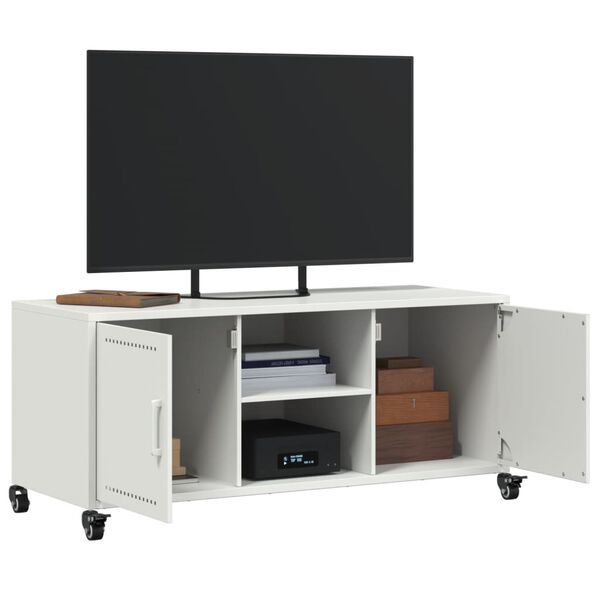 vidaXL Έπιπλο Τηλεόρασης Λευκό 100,5x39x43,5 εκ. Ατσάλι