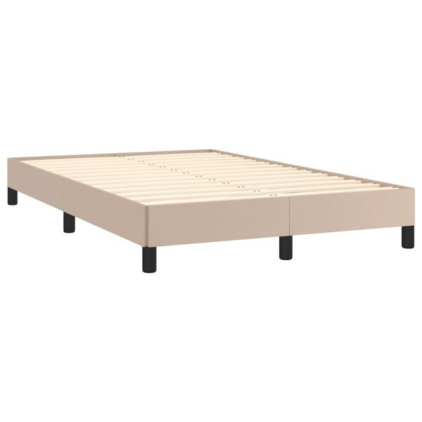 vidaXL Κρεβάτι Boxspring με Στρώμα Καπουτσίνο 120x190εκ.από Συνθ.Δέρμα