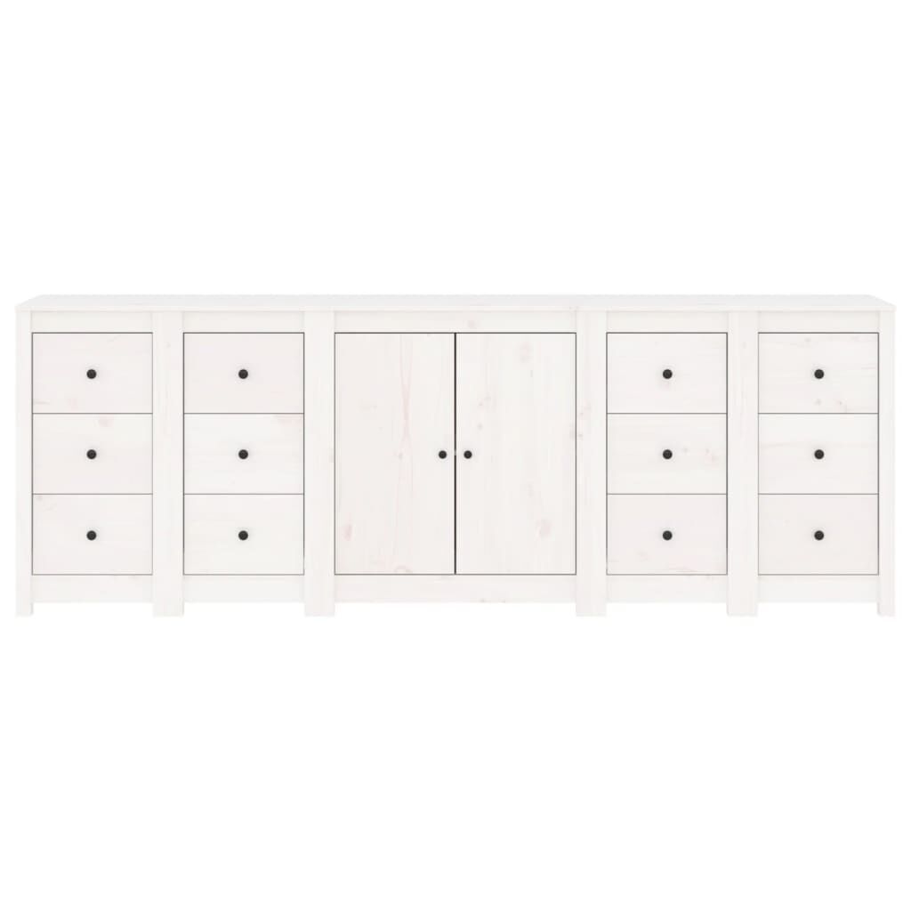 vidaXL Ντουλάπι Λευκό 230 x 35 x 80 εκ. από Μασίφ Ξύλο Πεύκου