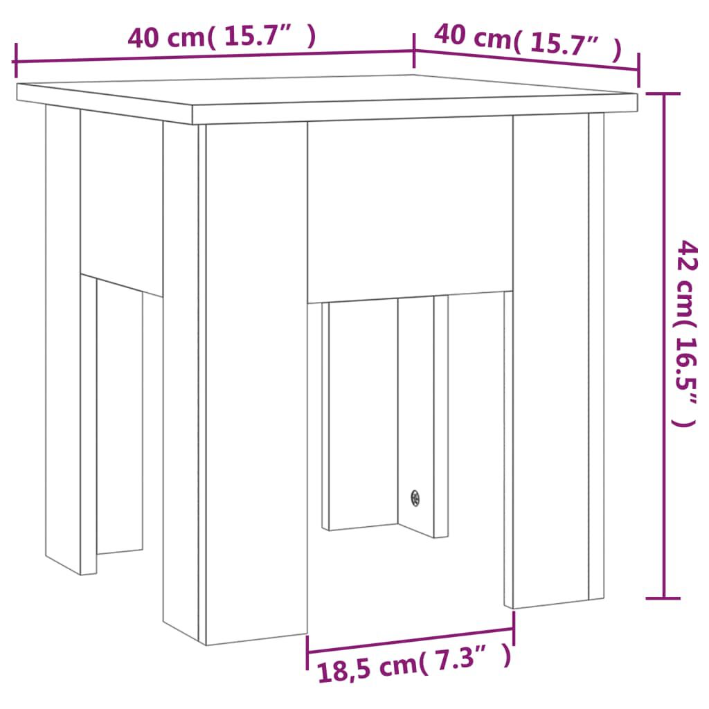 vidaXL Τραπεζάκι Σαλονιού Λευκό 40 x 40 x 42 εκ. από Μοριοσανίδα