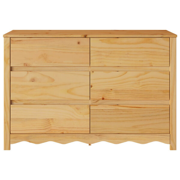 vidaXL Συρταριοθήκη με ράφι Καφέ 111 x 43 x 73.5 εκ. Μασίφ ξύλο πεύκου