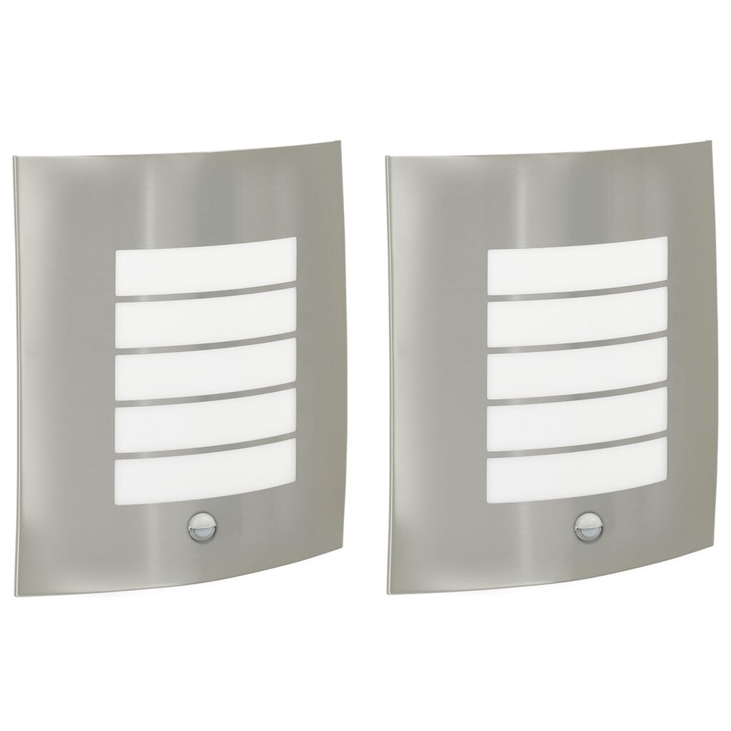 vidaXL Εξωτερικά Φωτιστικά Τοίχου 2 pcs Ασημί 23.5 x 10.5 x 26 εκ