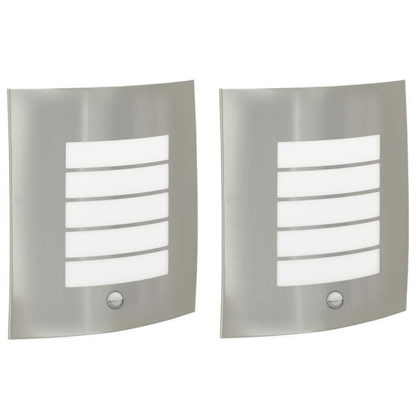 vidaXL Εξωτερικά Φωτιστικά Τοίχου 2 pcs Ασημί 23.5 x 10.5 x 26 εκ
