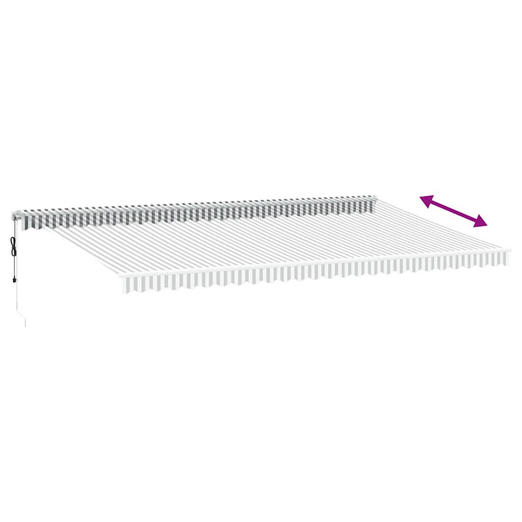 vidaXL Τέντα Πτυσσόμενη Αυτόματη με LED Ανθρακί / Λευκή 600x300 εκ.