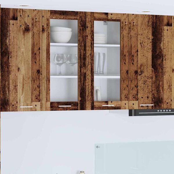 vidaXL Κρεμαστό ντουλάπι με πόρτα Riga Παλιό Ξύλο 80 x 31 x 80 εκ.