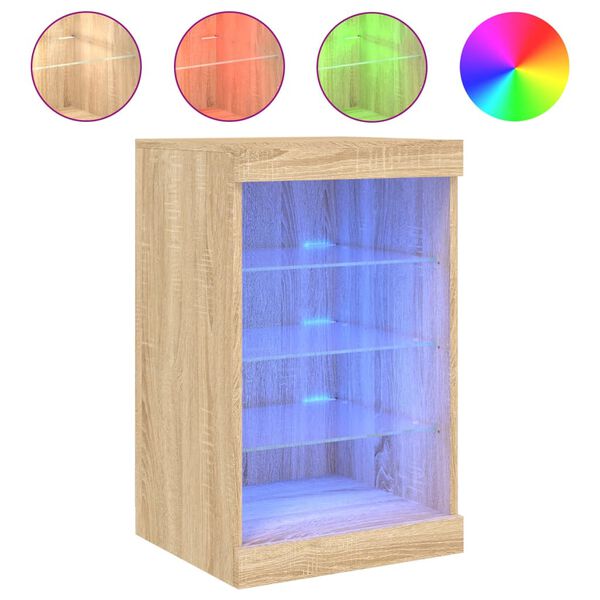 vidaXL Μπουφές με LED Sonoma Δρυς 41 x 37 x 67 εκ.