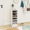 vidaXL Παπουτσοθήκη Γυαλιστερό Γκρι 31,5 x 35 x 90 εκ. από Επεξ. Ξύλο