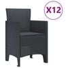 vidaXL Σέτ φαγητού για κήπο 13 pcs Ανθρακί Rattan Polt