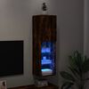 vidaXL Έπιπλο Τηλεόρασης με LED Καπνιστή Δρυς 30,5x30x102 εκ.
