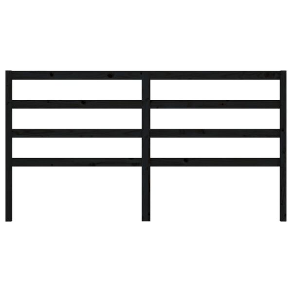 vidaXL Κεφαλάρι Κρεβατιού Μαύρο 186 x 4 x 100 εκ. Μασίφ Ξύλο Πεύκου