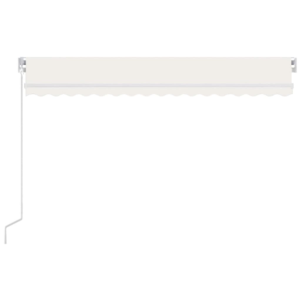 vidaXL Τέντα Συρόμενη Χειροκίνητη με LED Κρεμ 450 x 300 εκ.