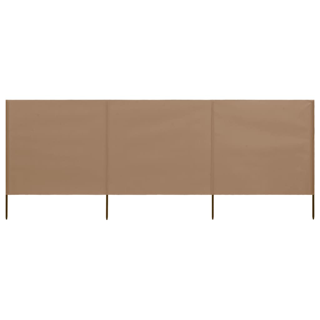 vidaXL Προστατευτικό Αέρα με 3 Πάνελ Taupe 400 x 160 εκ. Υφασμάτινο