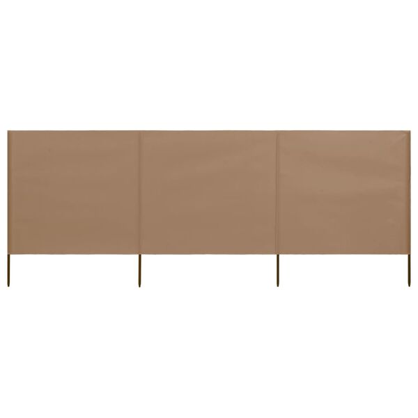 vidaXL Προστατευτικό Αέρα με 3 Πάνελ Taupe 400 x 160 εκ. Υφασμάτινο