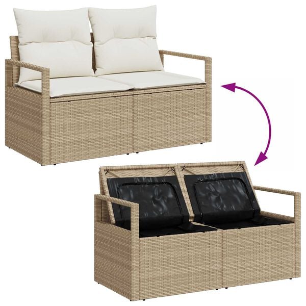 vidaXL Σετ Καναπέ Κήπου 8 pcs Μπεζ και λευκό