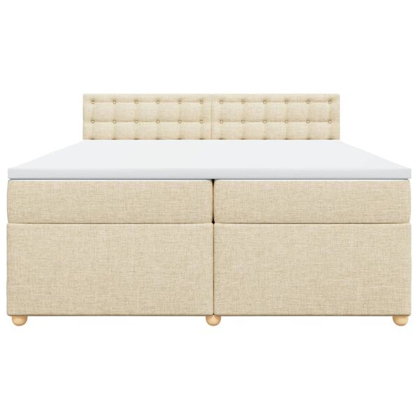 vidaXL &Kappa;&rho;&epsilon;&beta;ά&tau;&iota; Boxspring &mu;&epsilon; &Sigma;&tau;&rho;ώ&mu;&alpha; &Kappa;&rho;&epsilon;&mu; 200x200 &epsilon;&kappa;. &Upsilon;&phi;&alpha;&sigma;&mu;ά&tau;&iota;&nu;&omicron;