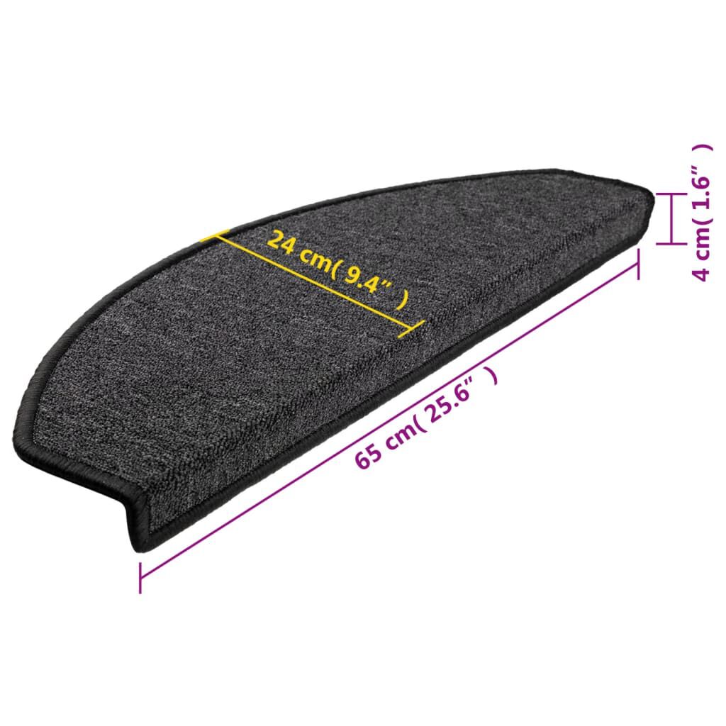vidaXL Πατάκια Σκάλας 10 τεμ. Ανθρακί 65x24x4 εκ.