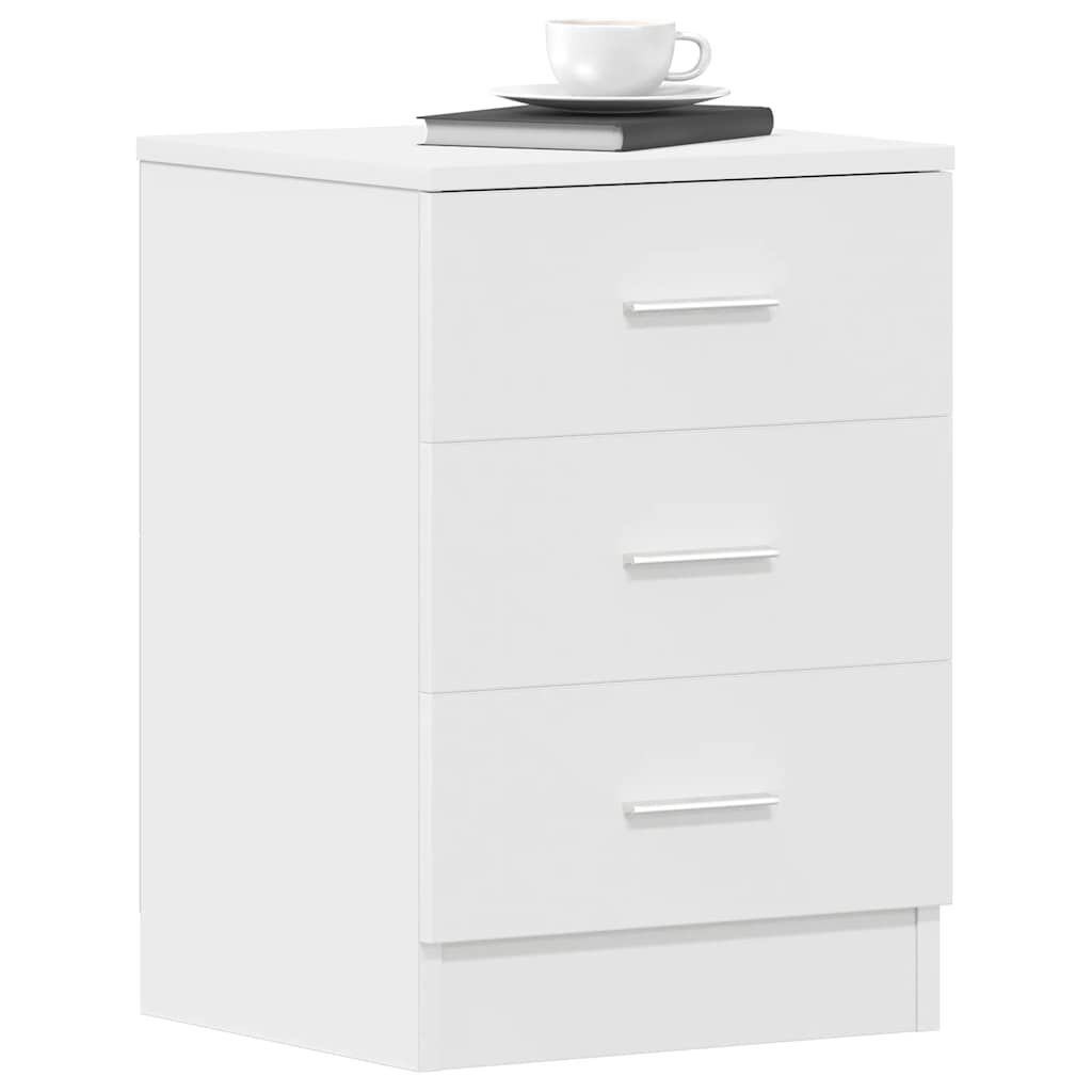 vidaXL Κομοδίνα 2 τεμ. Λευκά 38 x 35 x 56 εκ. από Επεξ. Ξύλο