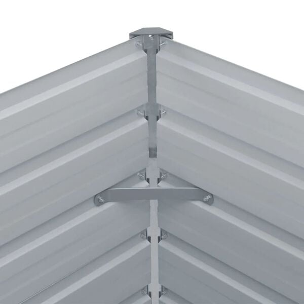 vidaXL Ζαρντινιέρα Υπερυψωμένη Γκρι 400x80x45 εκ. Γαλβαν. Χάλυβας