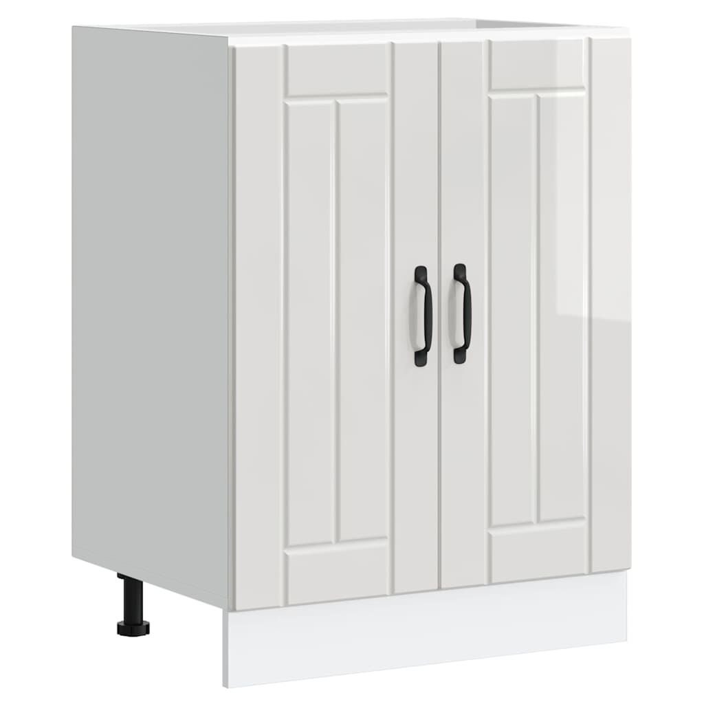 vidaXL Ντουλάπι βάσης νεροχύτη "Lucca" High Gloss White