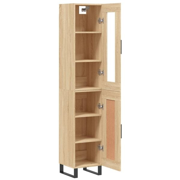 vidaXL Μπουφές Sonoma δρυς 34,5 x 34 x 180 εκ. από Επεξεργασμένο Ξύλο