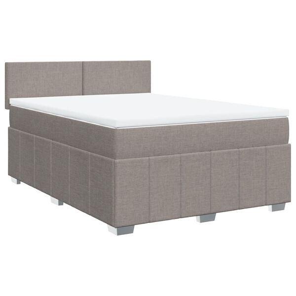 vidaXL &Kappa;&rho;&epsilon;&beta;ά&tau;&iota; Boxspring &mu;&epsilon; &Sigma;&tau;&rho;ώ&mu;&alpha; Taupe 140x200 &epsilon;&kappa;. &Upsilon;&phi;&alpha;&sigma;&mu;ά&tau;&iota;&nu;&omicron;