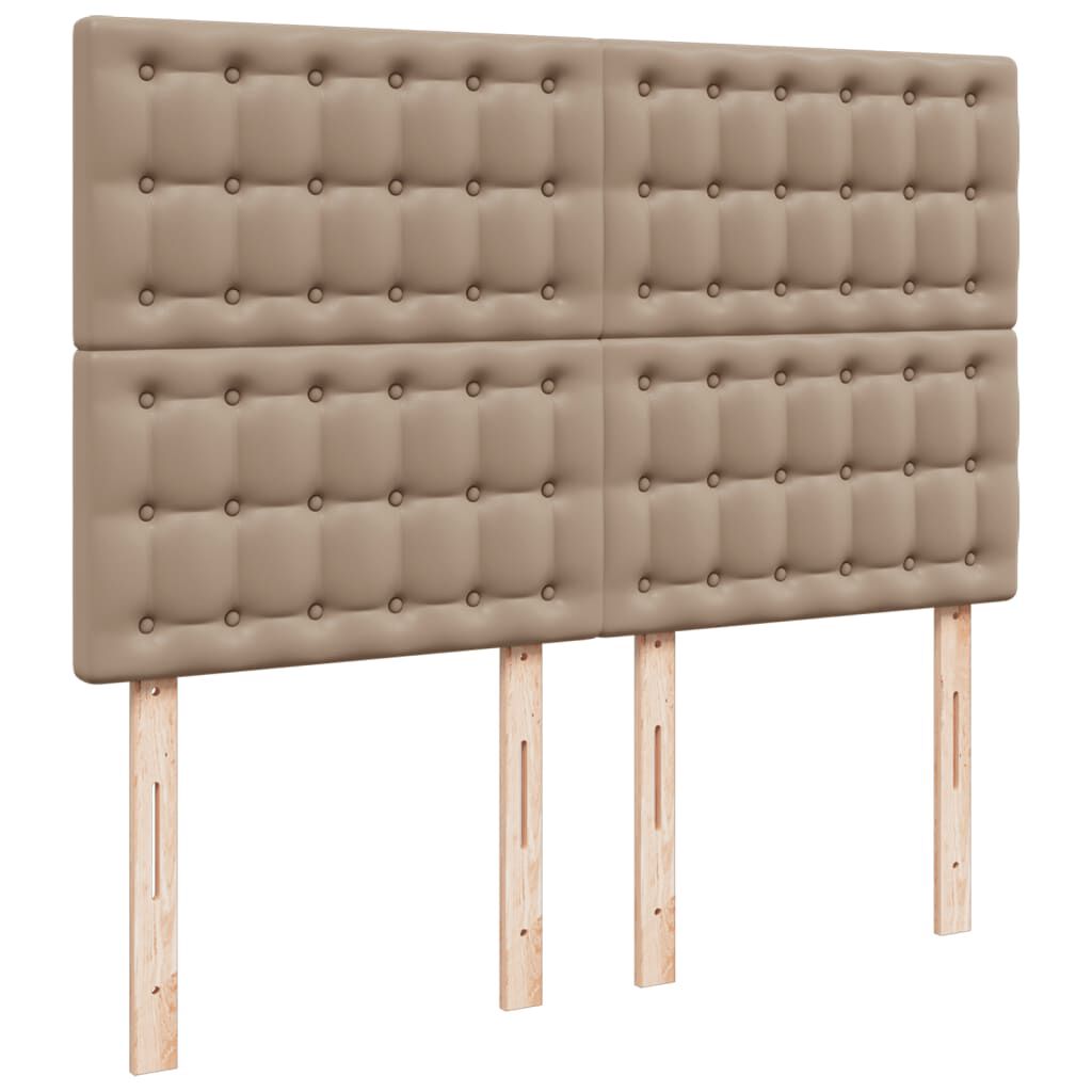 vidaXL Κρεβάτι Boxspring με Στρώμα Καπουτσίνο 140x200εκ.από Συνθ.Δέρμα