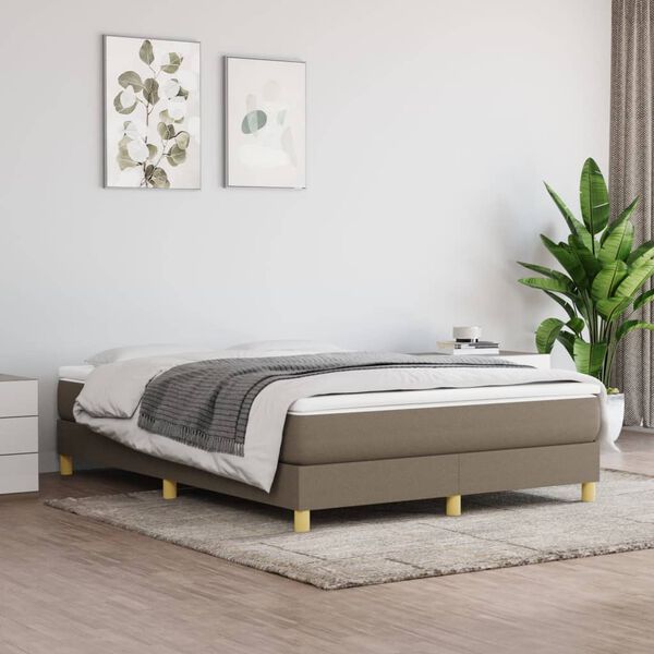 vidaXL &Kappa;&rho;&epsilon;&beta;ά&tau;&iota; Boxspring &mu;&epsilon; &Sigma;&tau;&rho;ώ&mu;&alpha; Taupe 140x200 &epsilon;&kappa;. &Upsilon;&phi;&alpha;&sigma;&mu;ά&tau;&iota;&nu;&omicron;